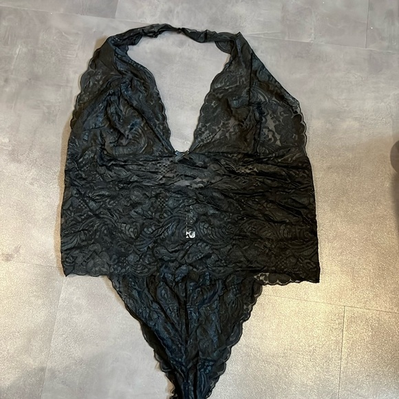 Adore Me black lace halter one peice bodysuit 3XL never worn - Picture 1 of 2